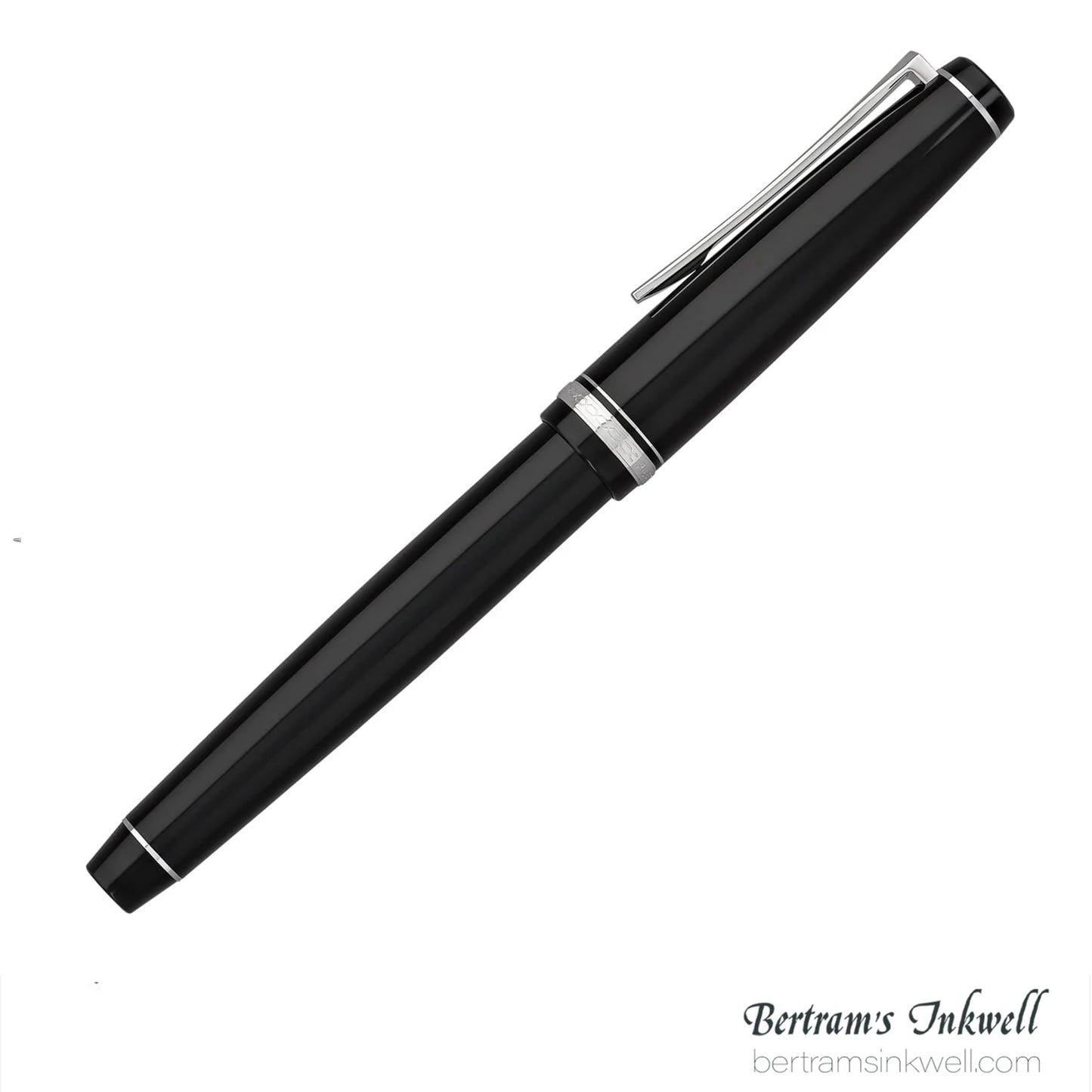 Pilot Falcon Black with Rhodium Plated Trim Fountain Pen