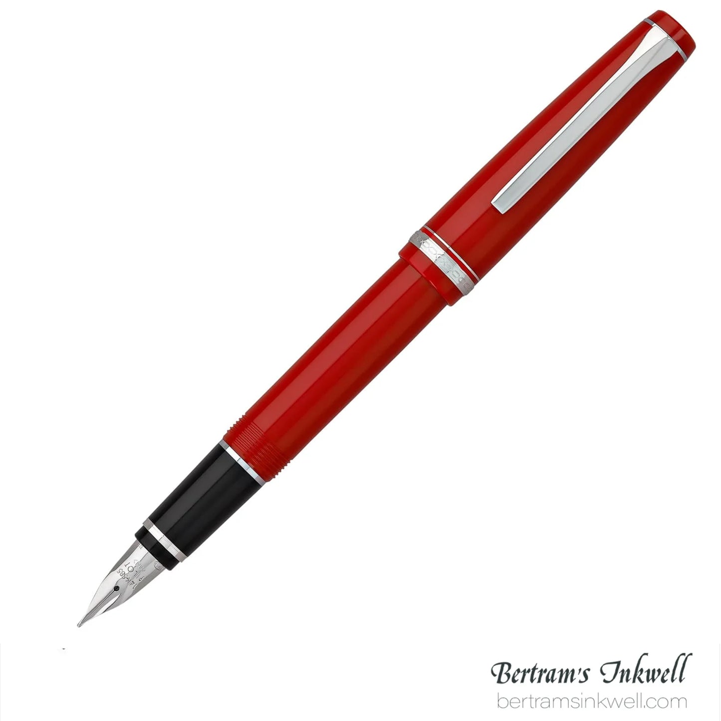 Pilot Falcon Red with Rhodium Plated Trim Fountain Pen