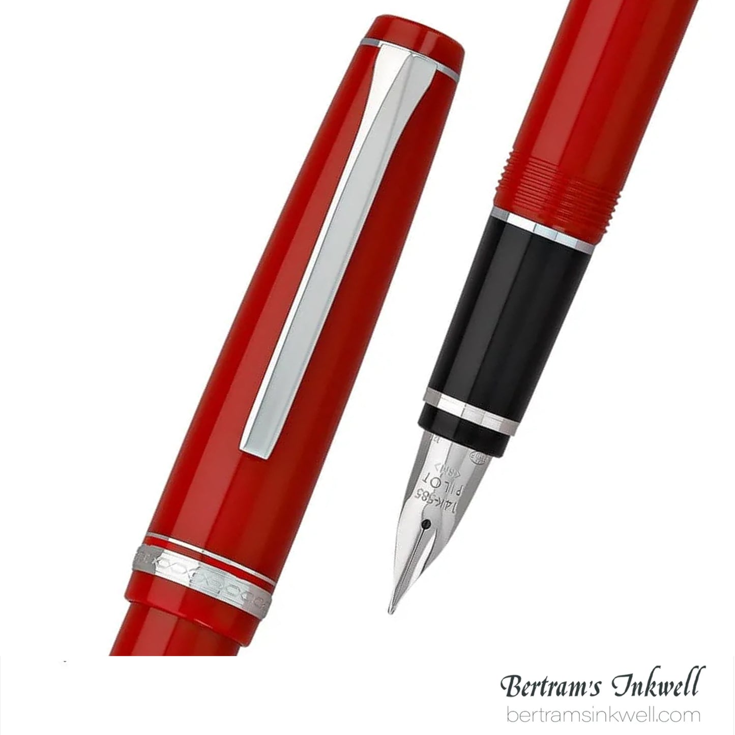 Pilot Falcon Red with Rhodium Plated Trim Fountain Pen