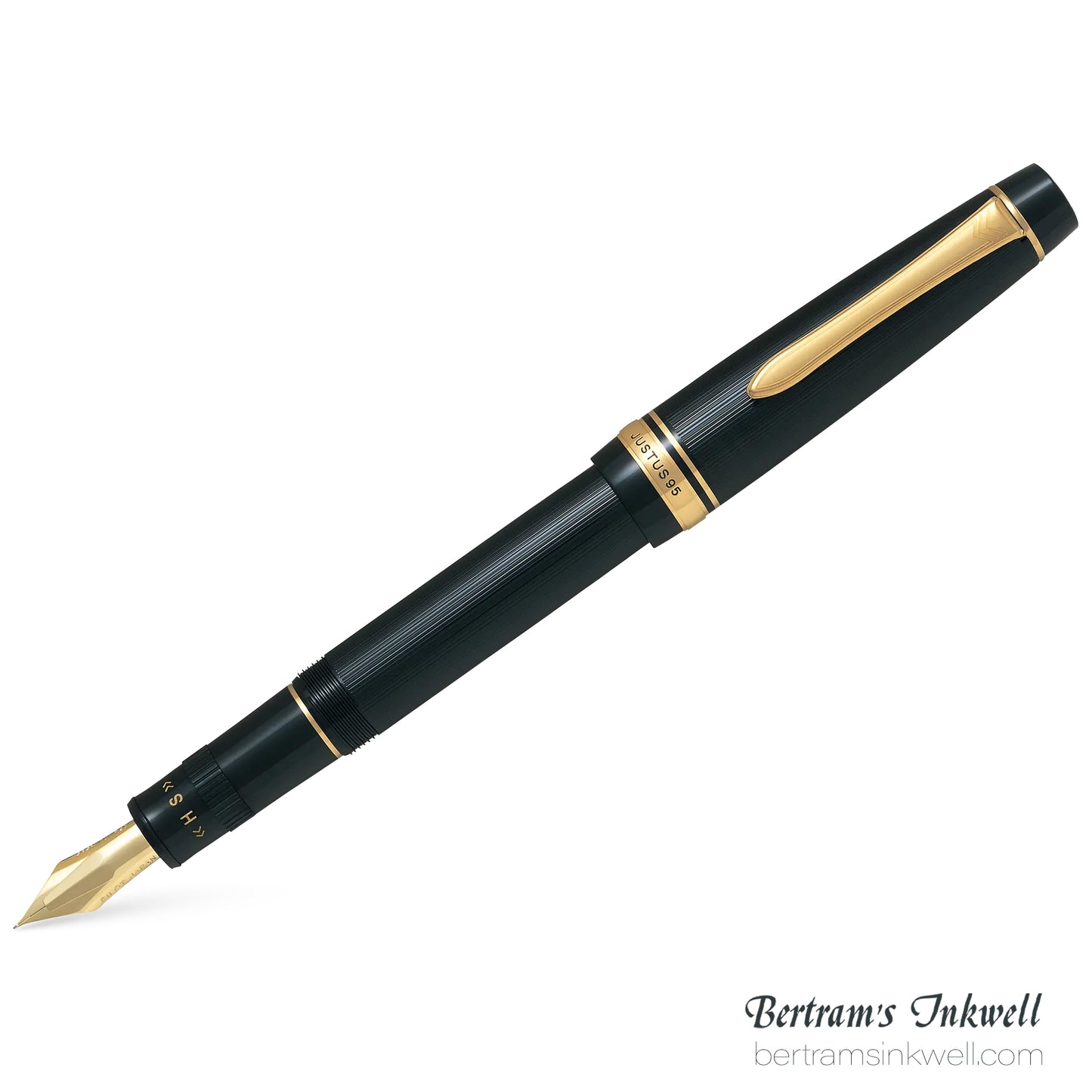 Pilot Justus 95 Black with Gold Trim Fountain Pen