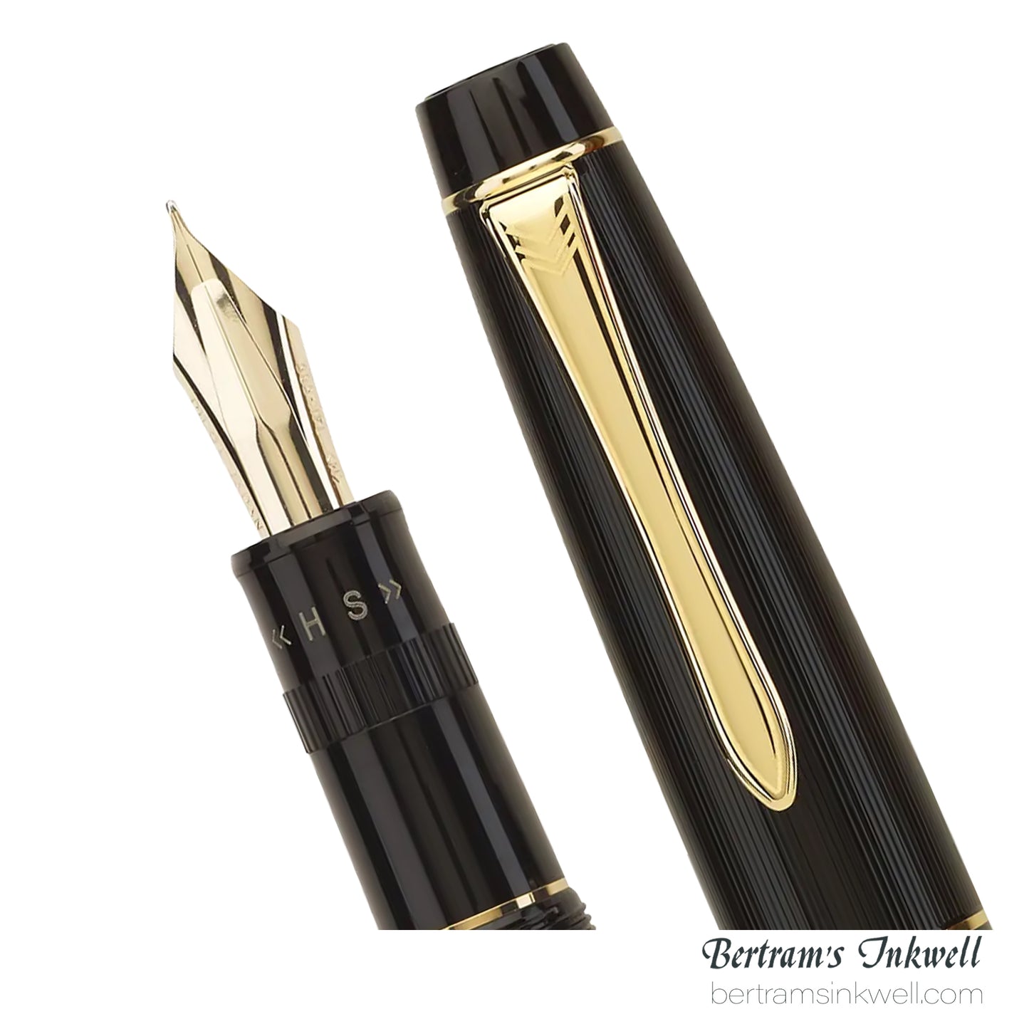 Pilot Justus 95 Black with Gold Trim Fountain Pen