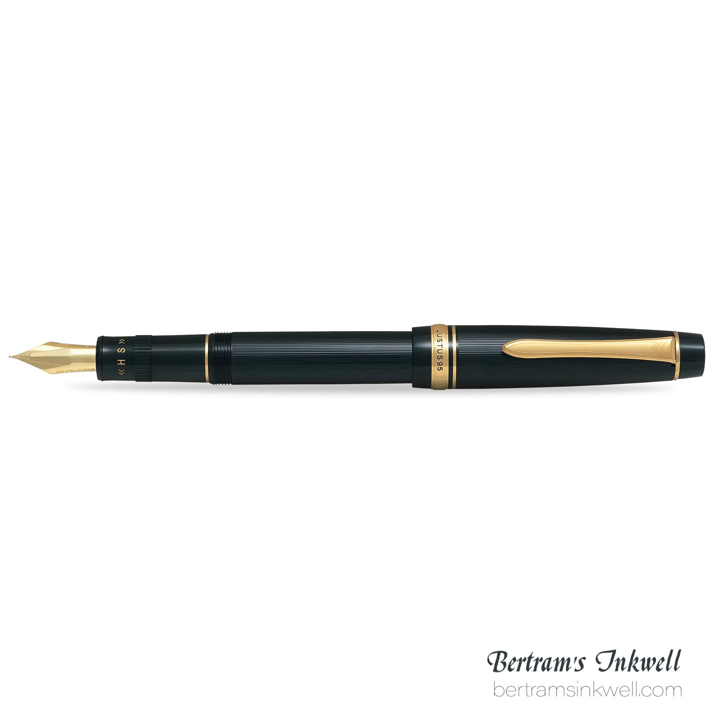 Pilot Justus 95 Black with Gold Trim Fountain Pen