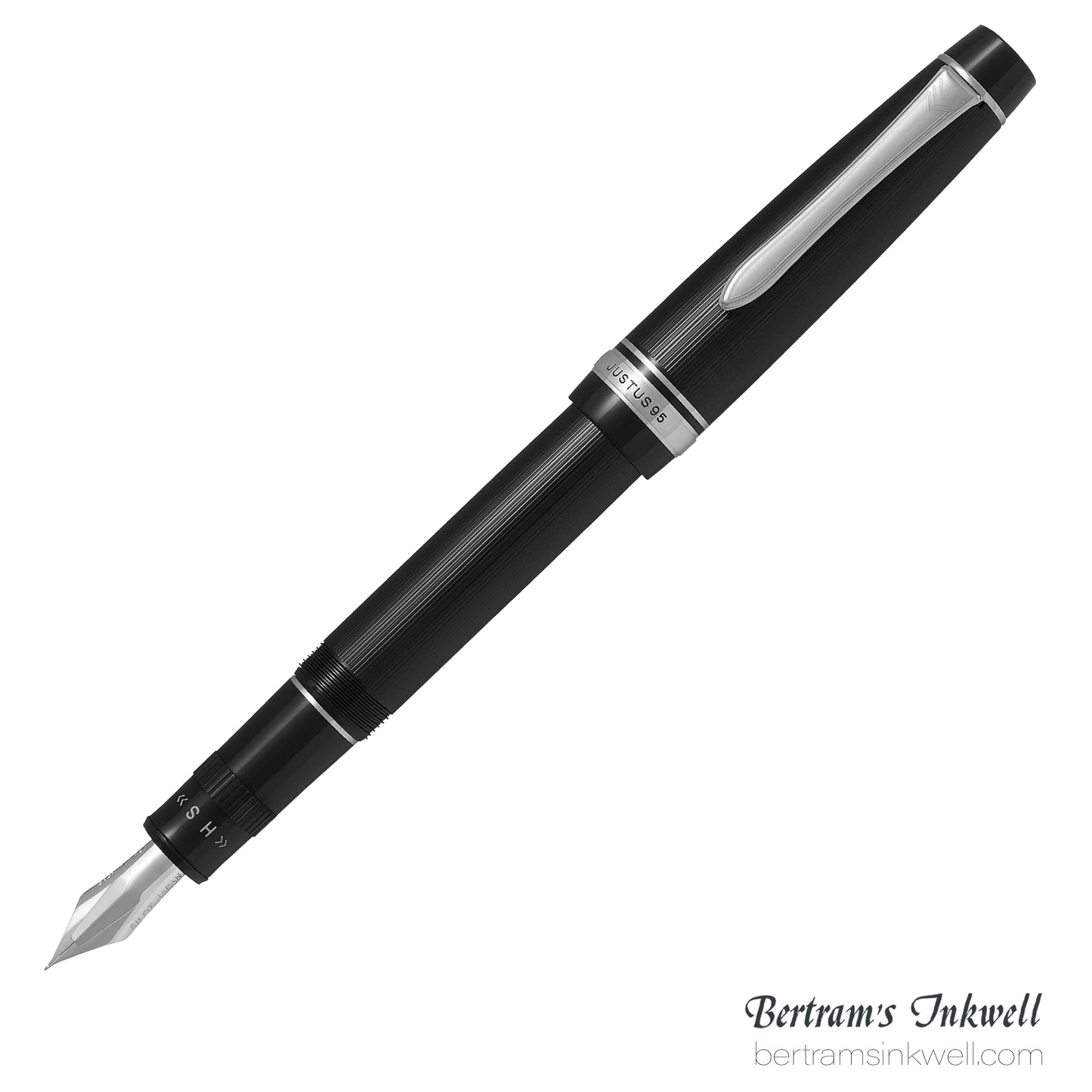 Pilot Justus 95 Black with Rhodium Trim Fountain Pen