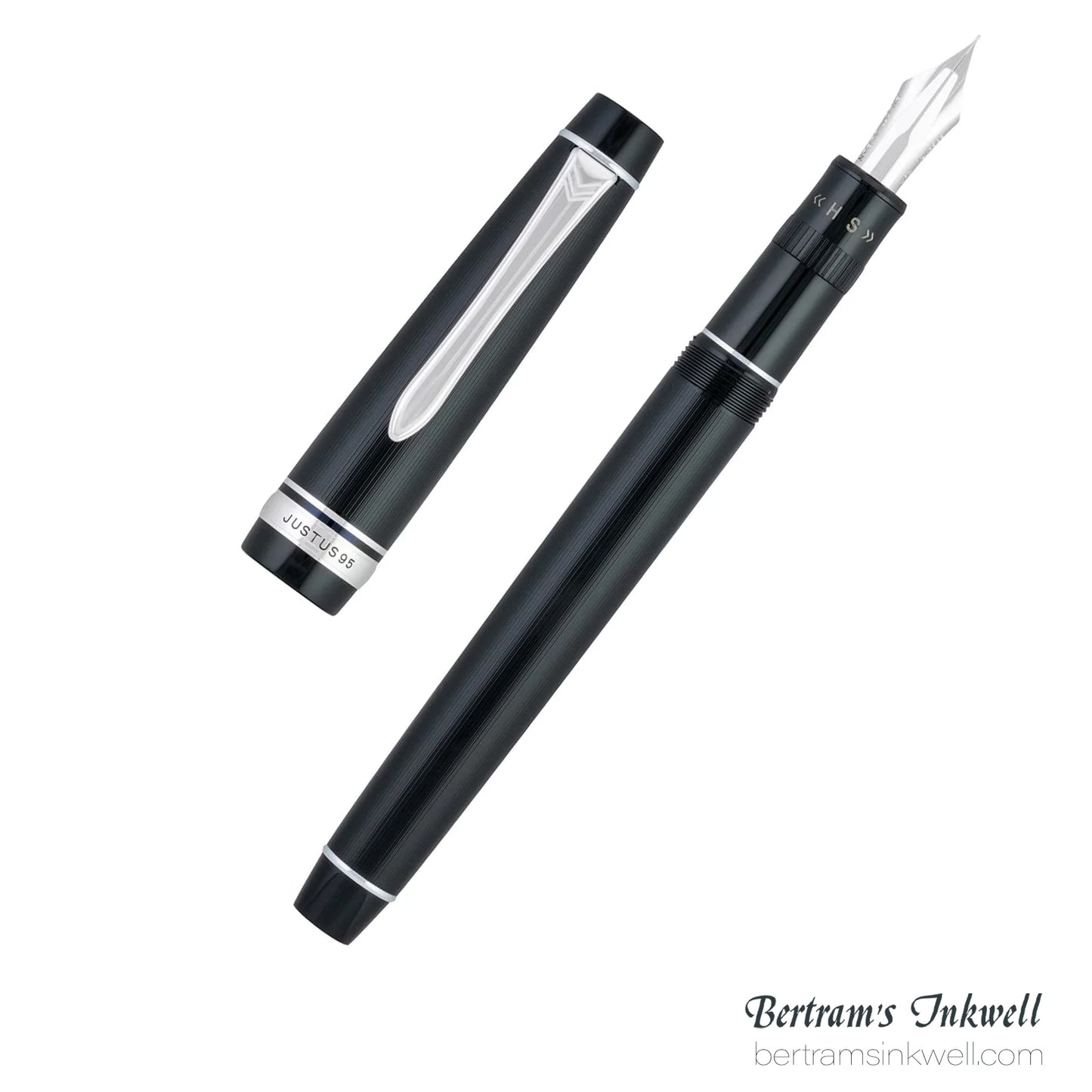 Pilot Justus 95 Black with Rhodium Trim Fountain Pen