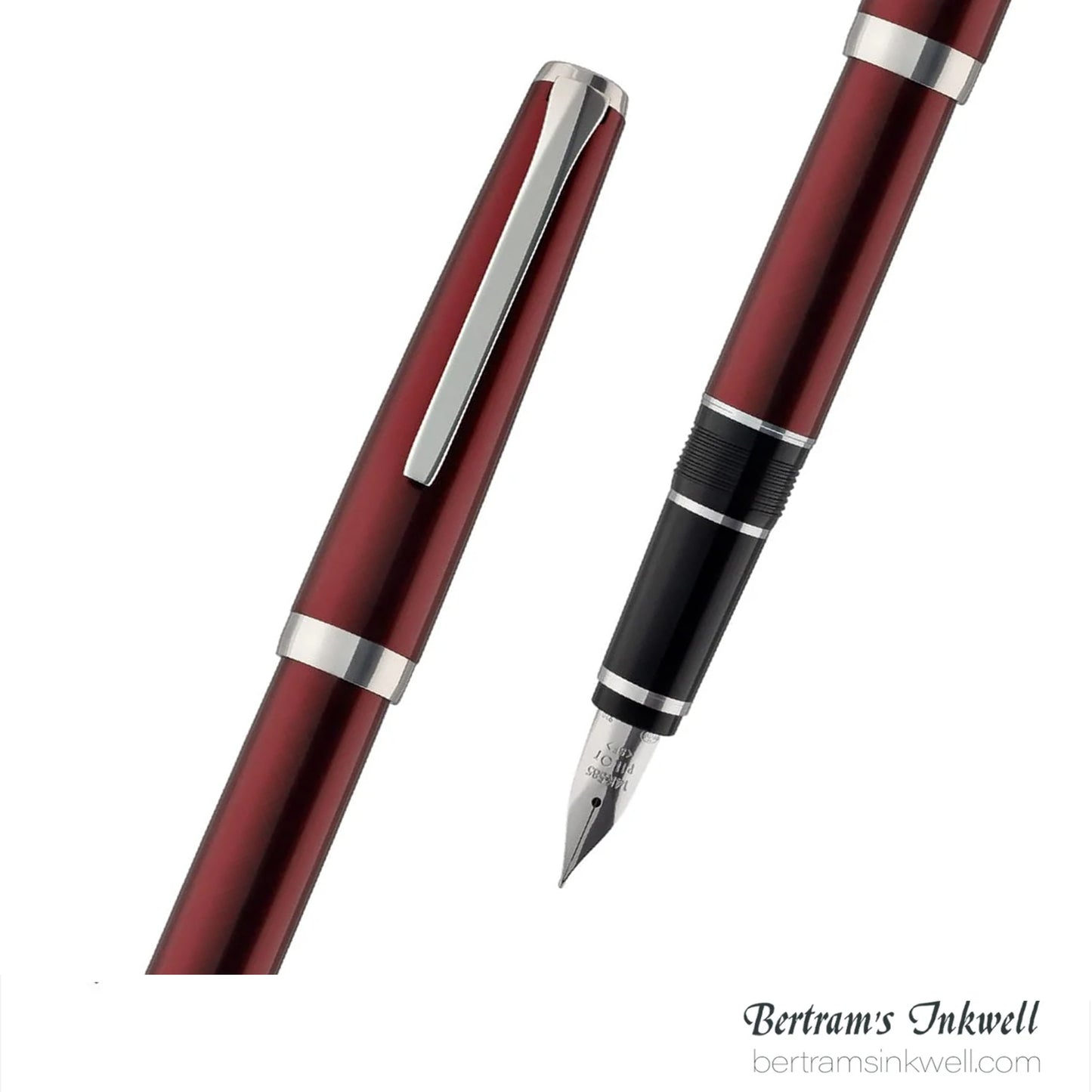 Pilot Metal Falcon Burgundy Fountain Pen