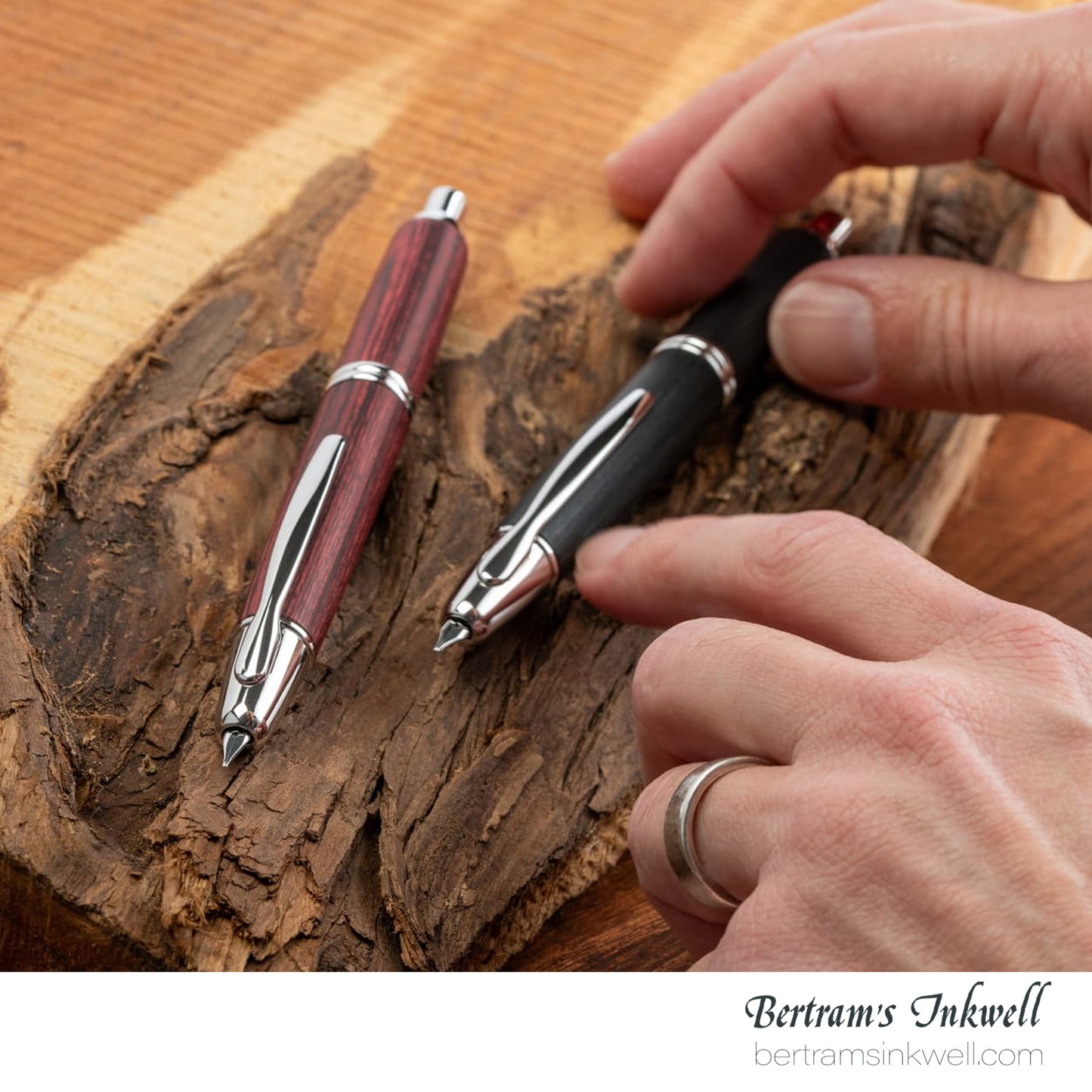 Pilot Vanishing Point Birchwood Black Fountain Pen