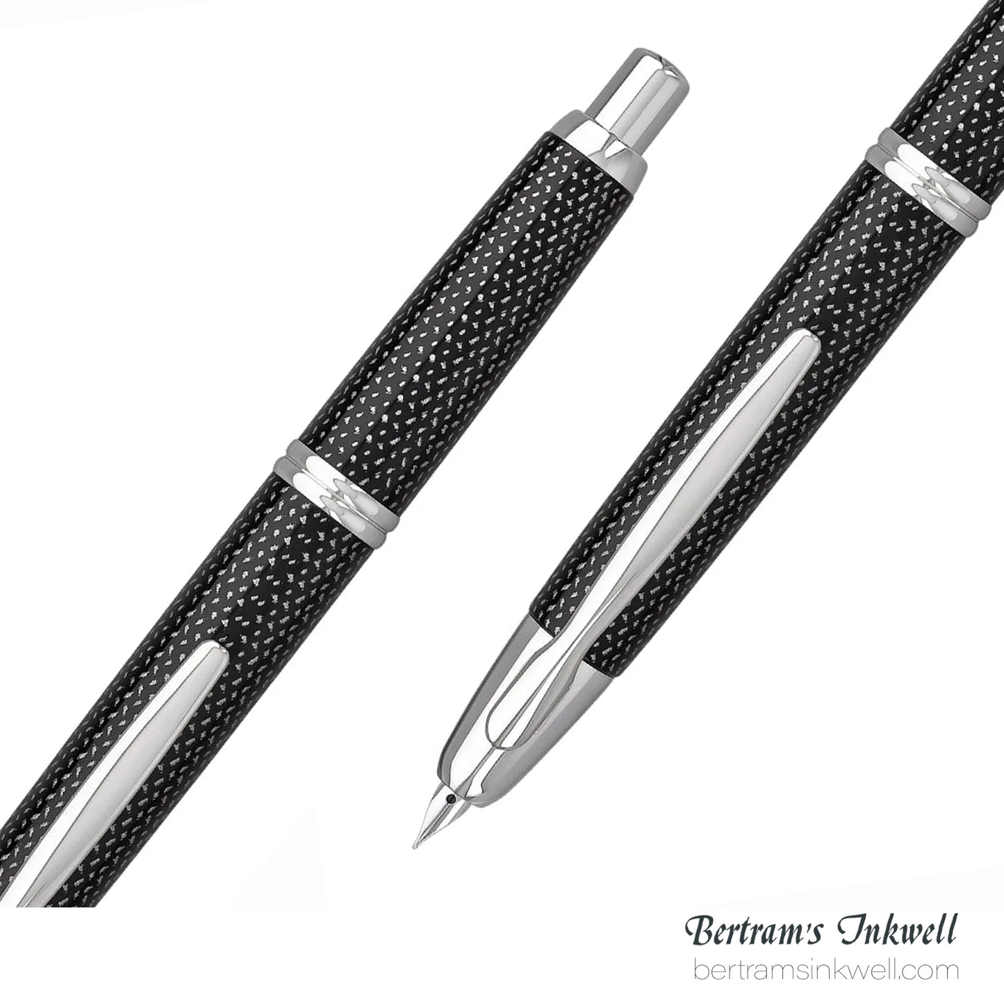 Pilot Vanishing Point Black Carbonesque and Rhodium Accents Fountain Pen