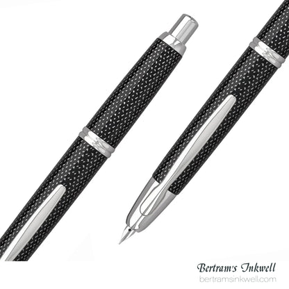 Pilot Vanishing Point Black Carbonesque and Rhodium Accents Fountain Pen