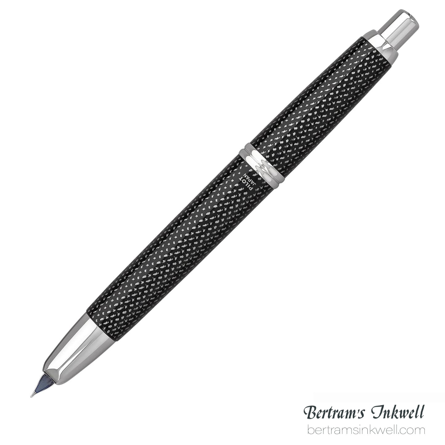 Pilot Vanishing Point Black Carbonesque and Rhodium Accents Fountain Pen