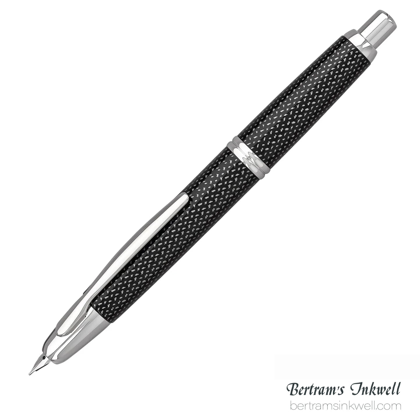 Pilot Vanishing Point Black Carbonesque and Rhodium Accents Fountain Pen