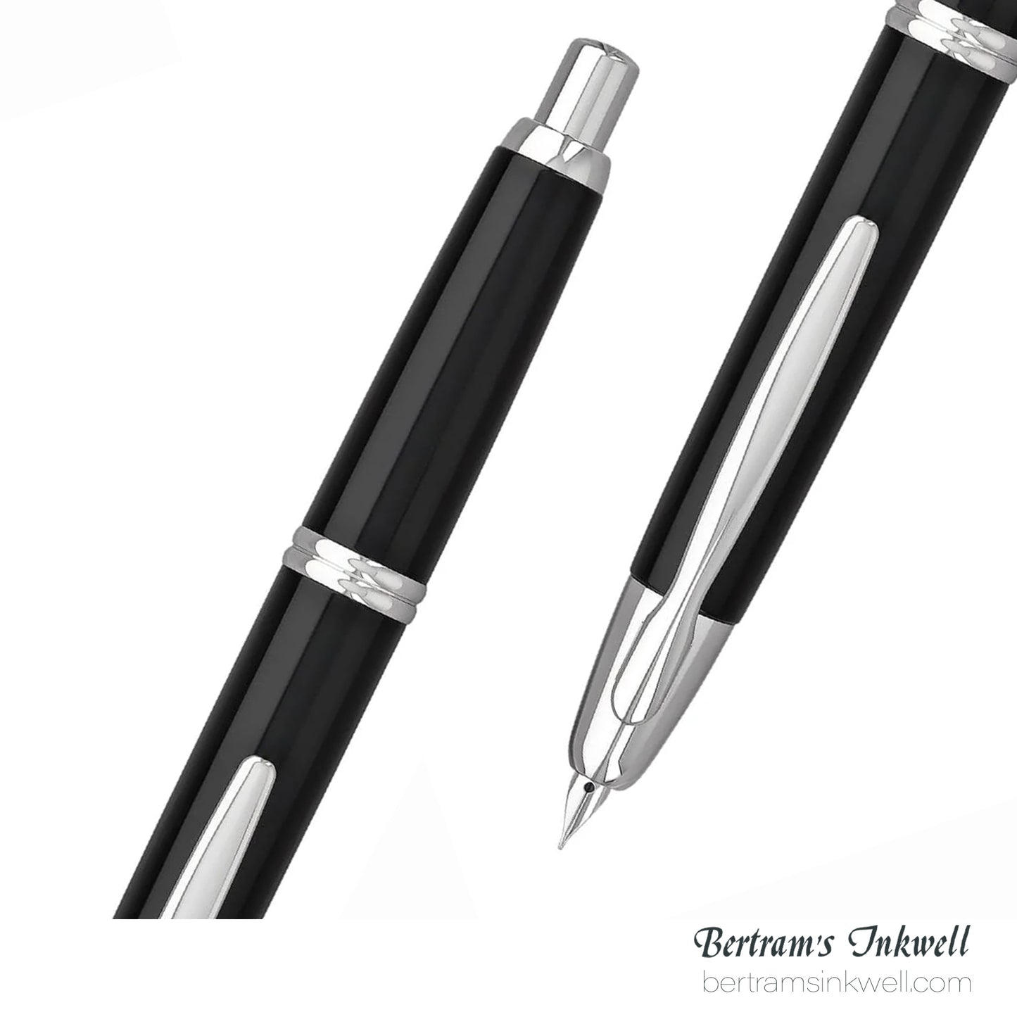 Pilot Vanishing Point Black and Rhodium Accents Fountain Pen