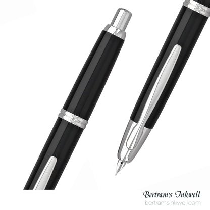 Pilot Vanishing Point Black and Rhodium Accents Fountain Pen