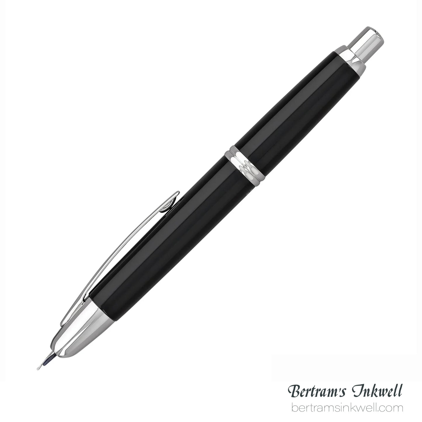 Pilot Vanishing Point Black and Rhodium Accents Fountain Pen