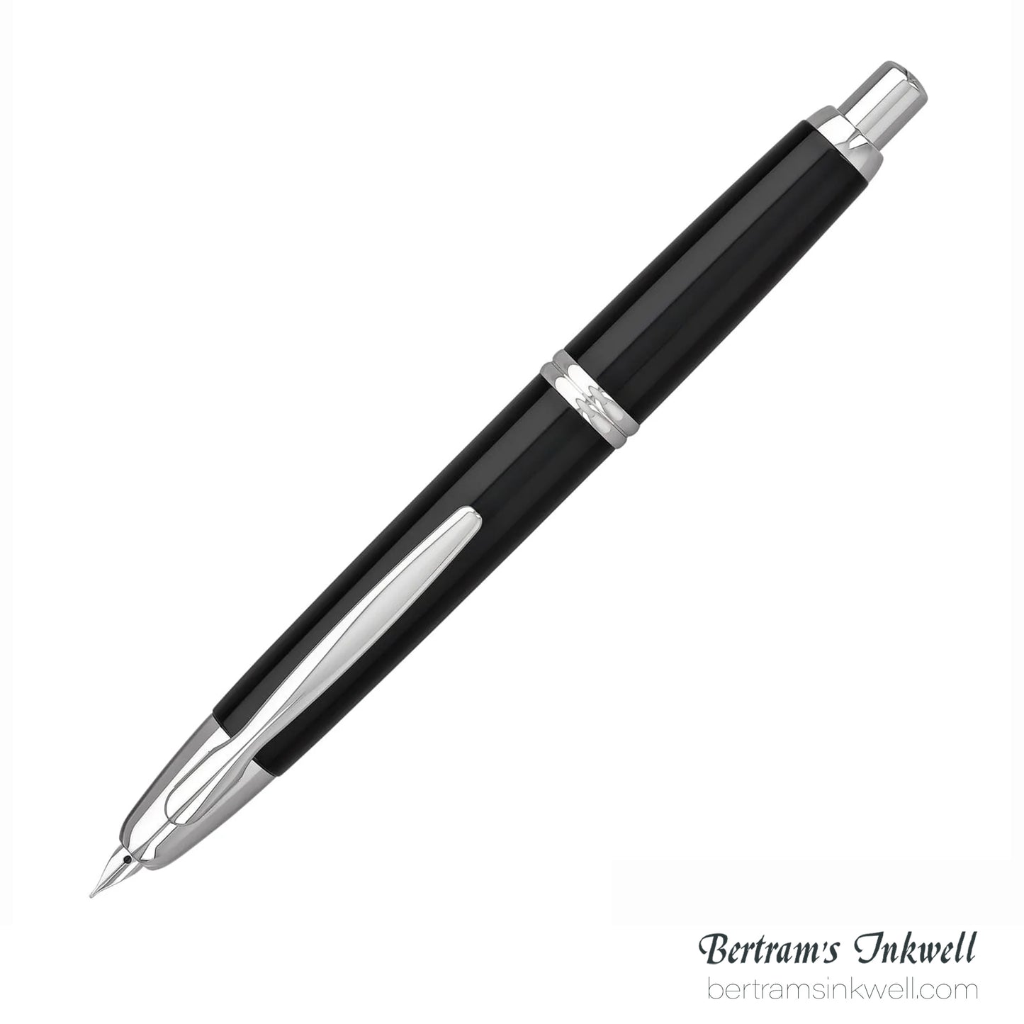 Pilot Vanishing Point Black and Rhodium Accents Fountain Pen
