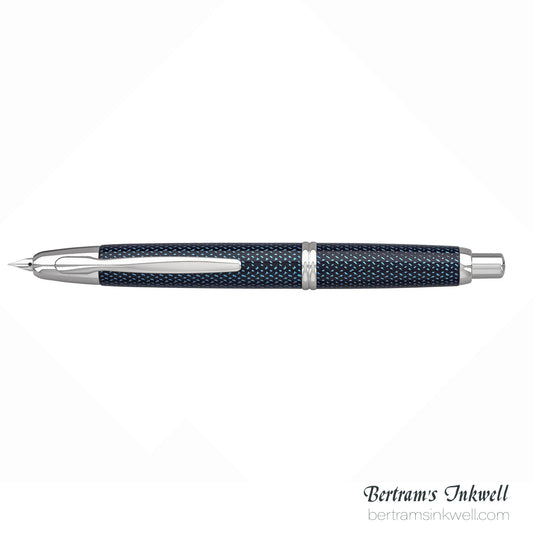 Pilot Vanishing Point Blue Carbonesque and Rhodium Accents Fountain Pen