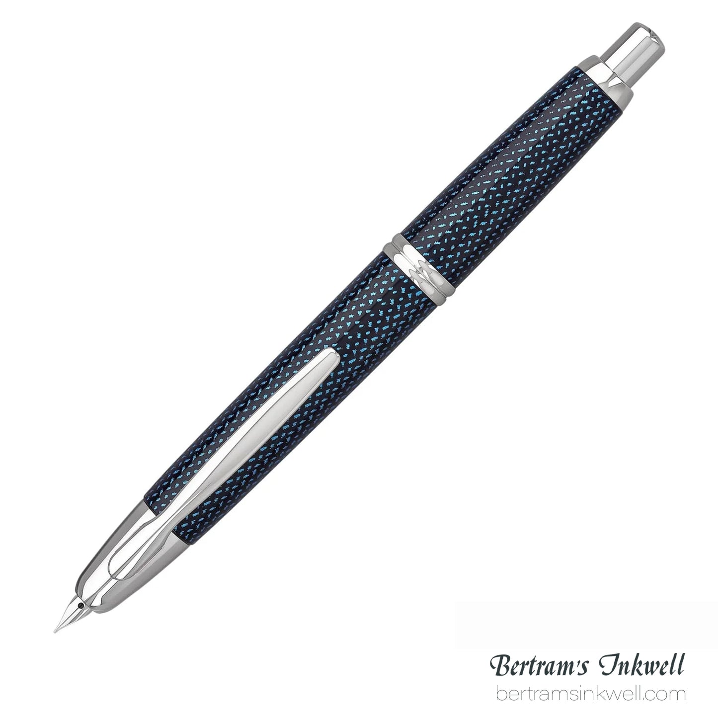 Pilot Vanishing Point Blue Carbonesque and Rhodium Accents Fountain Pen