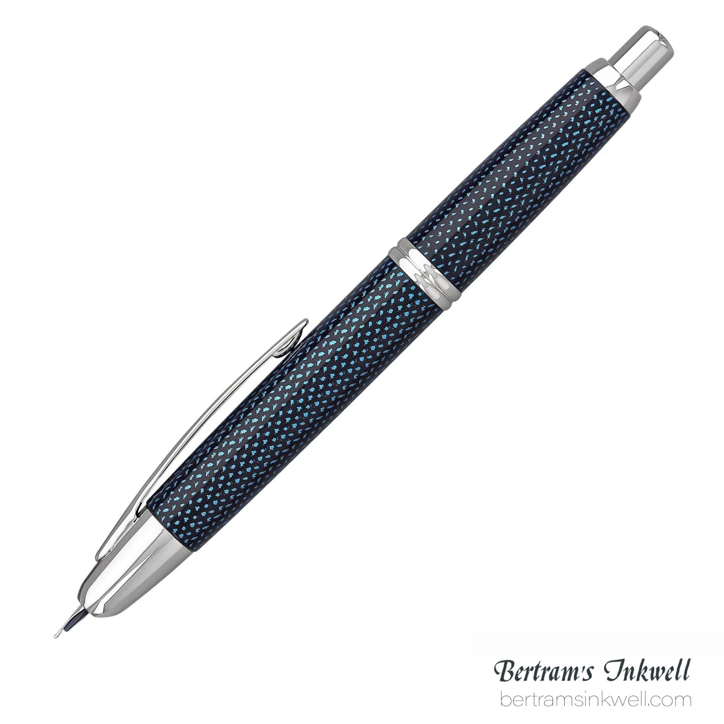 Pilot Vanishing Point Blue Carbonesque and Rhodium Accents Fountain Pen