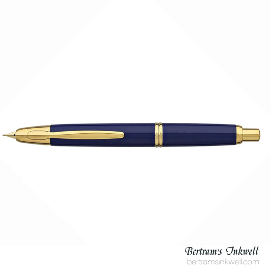 Pilot Vanishing Point Blue and Gold Accents Fountain Pen