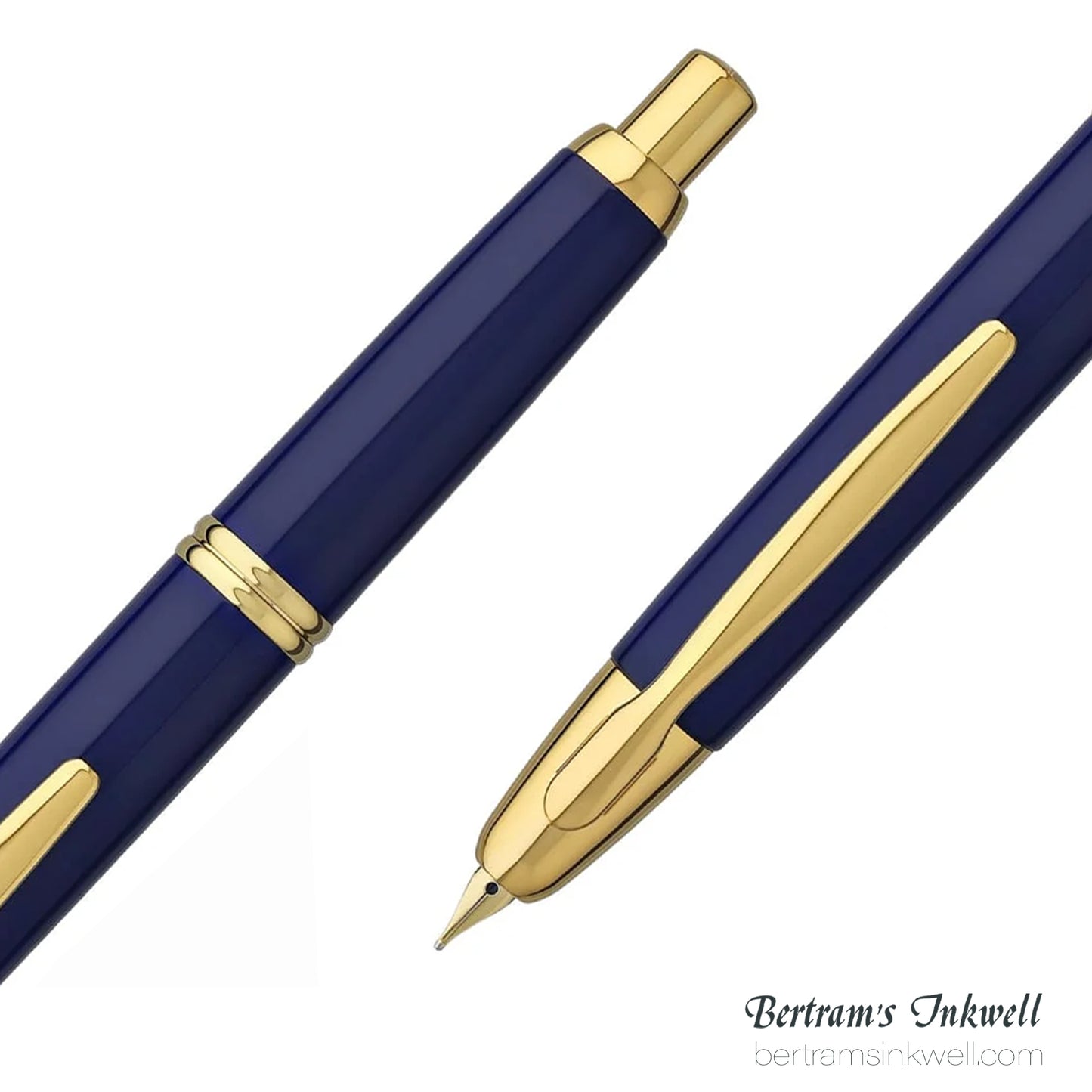 Pilot Vanishing Point Blue and Gold Accents Fountain Pen