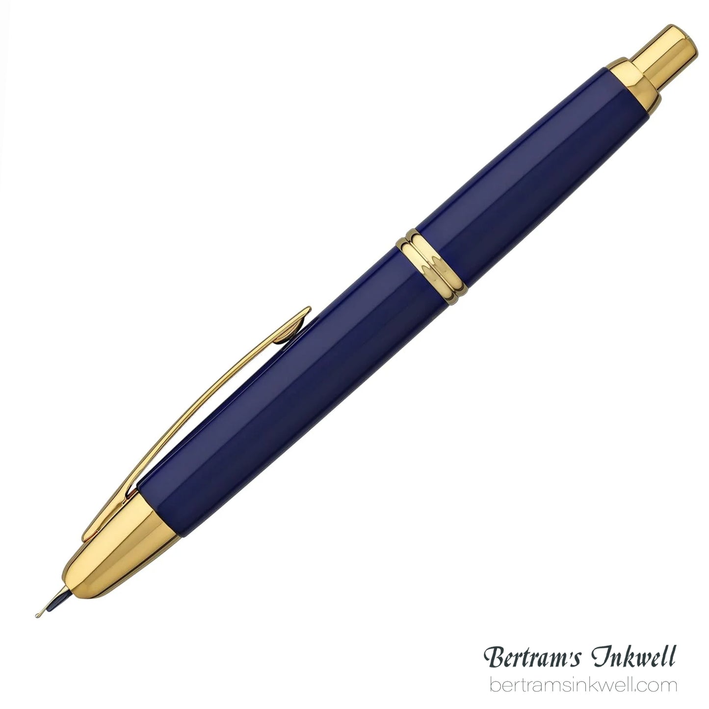 Pilot Vanishing Point Blue and Gold Accents Fountain Pen