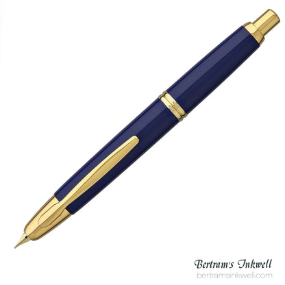 Pilot Vanishing Point Blue and Gold Accents Fountain Pen