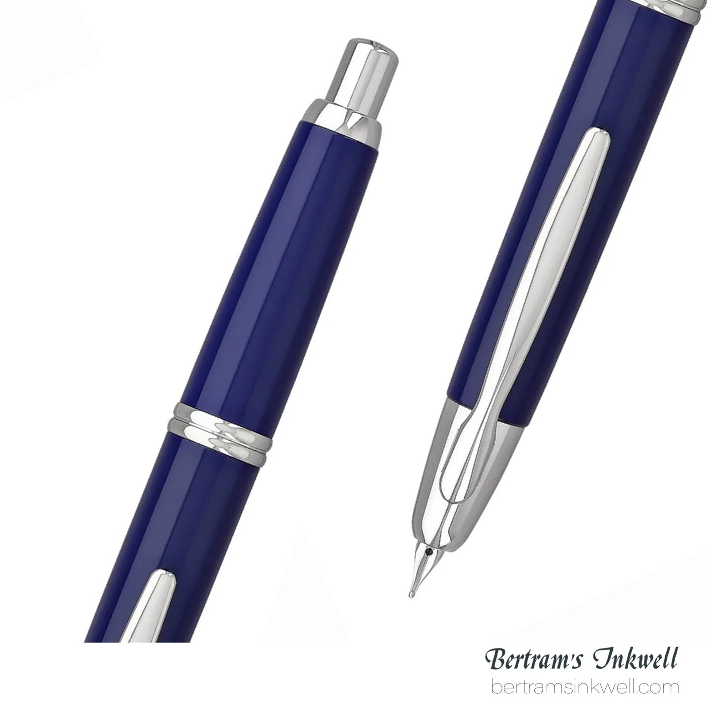 Pilot Vanishing Point Blue and Rhodium Accents Fountain Pen