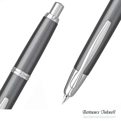 Pilot Vanishing Point Gun Metal Gray with Rhodium Accents Fountain Pen
