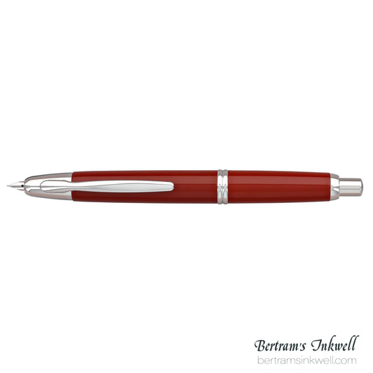 Pilot Vanishing Point Rhodium Accents Red Fountain Pen