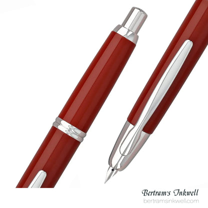 Pilot Vanishing Point Red and Rhodium Accents Fountain Pen
