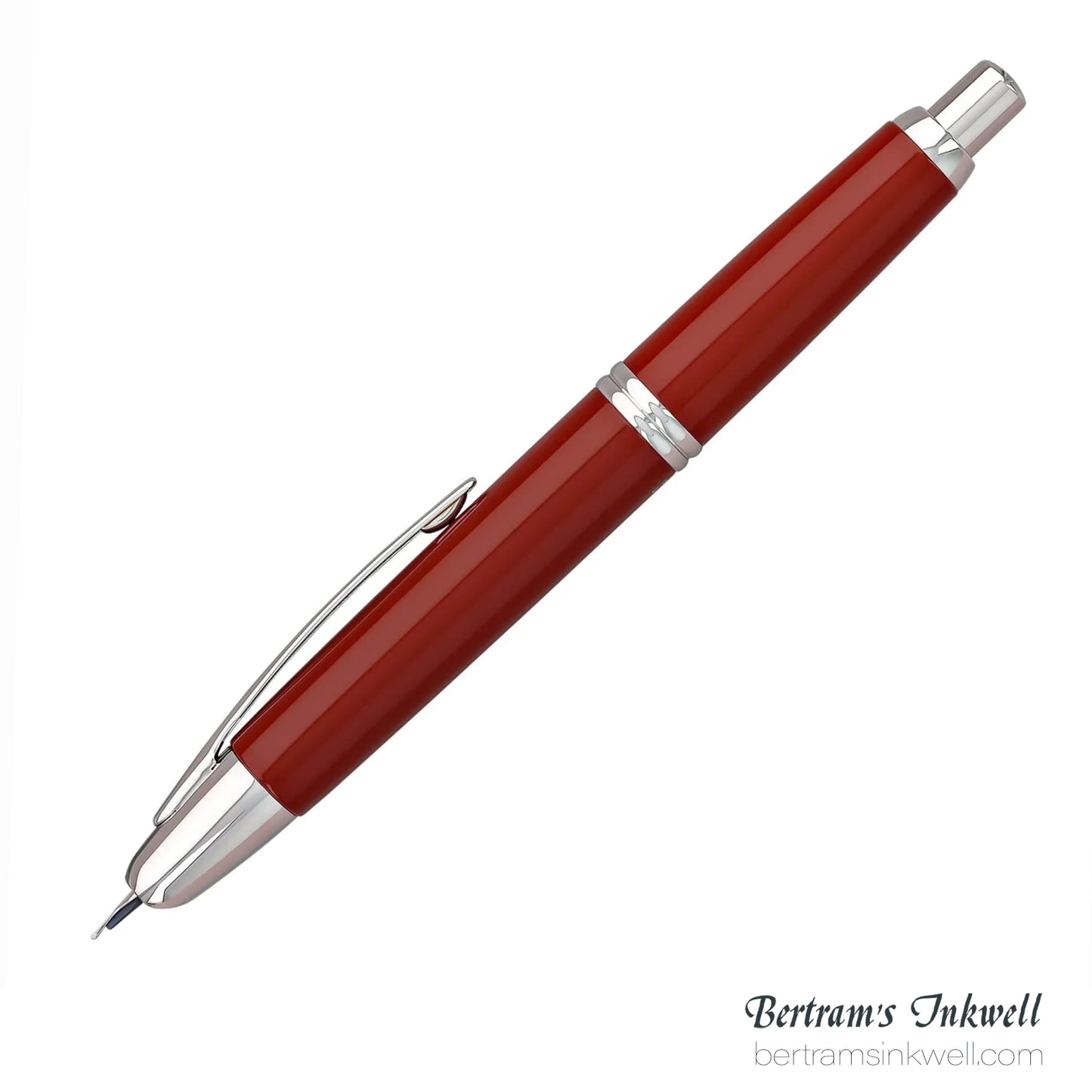 Pilot Vanishing Point Red and Rhodium Accents Fountain Pen