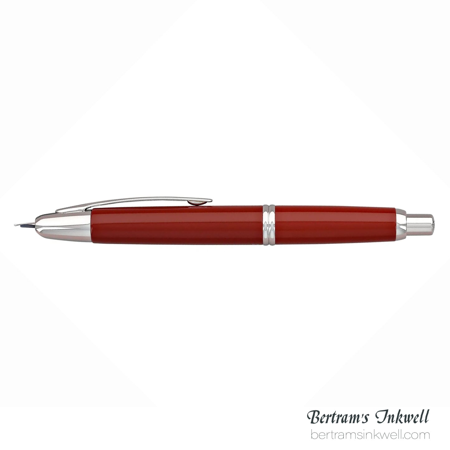 Pilot Vanishing Point Red and Rhodium Accents Fountain Pen