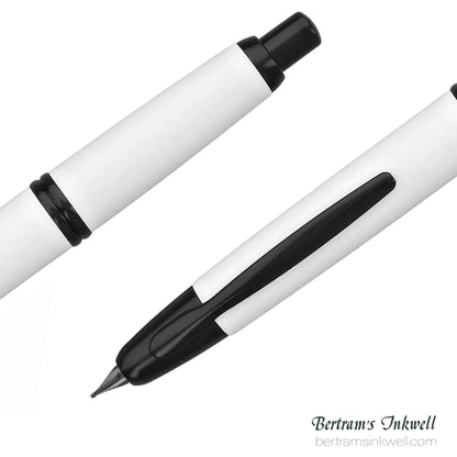 Pilot Vanishing Point White Black Matte Trim Fountain Pen
