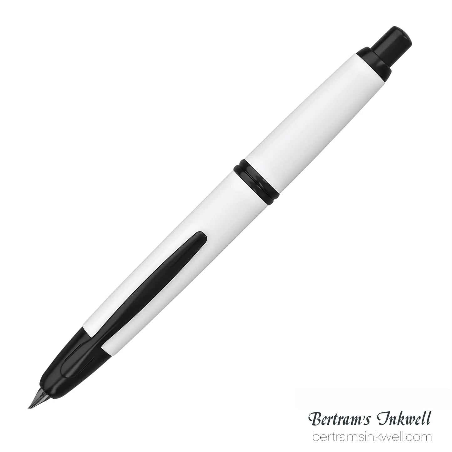 Pilot Vanishing Point White Black Matte Trim Fountain Pen