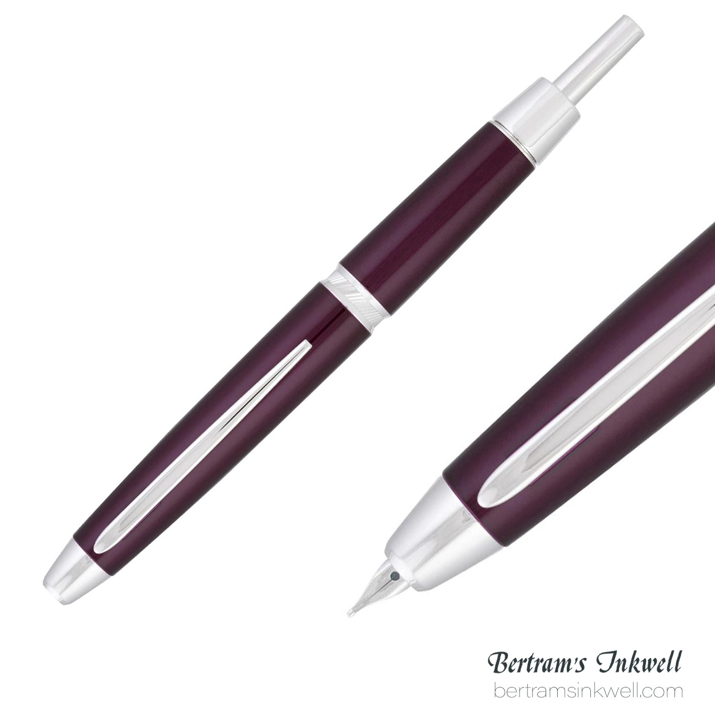 Pilot Vanishing Point LS Burgundy with Rhodium Silver Trim Fountain Pen