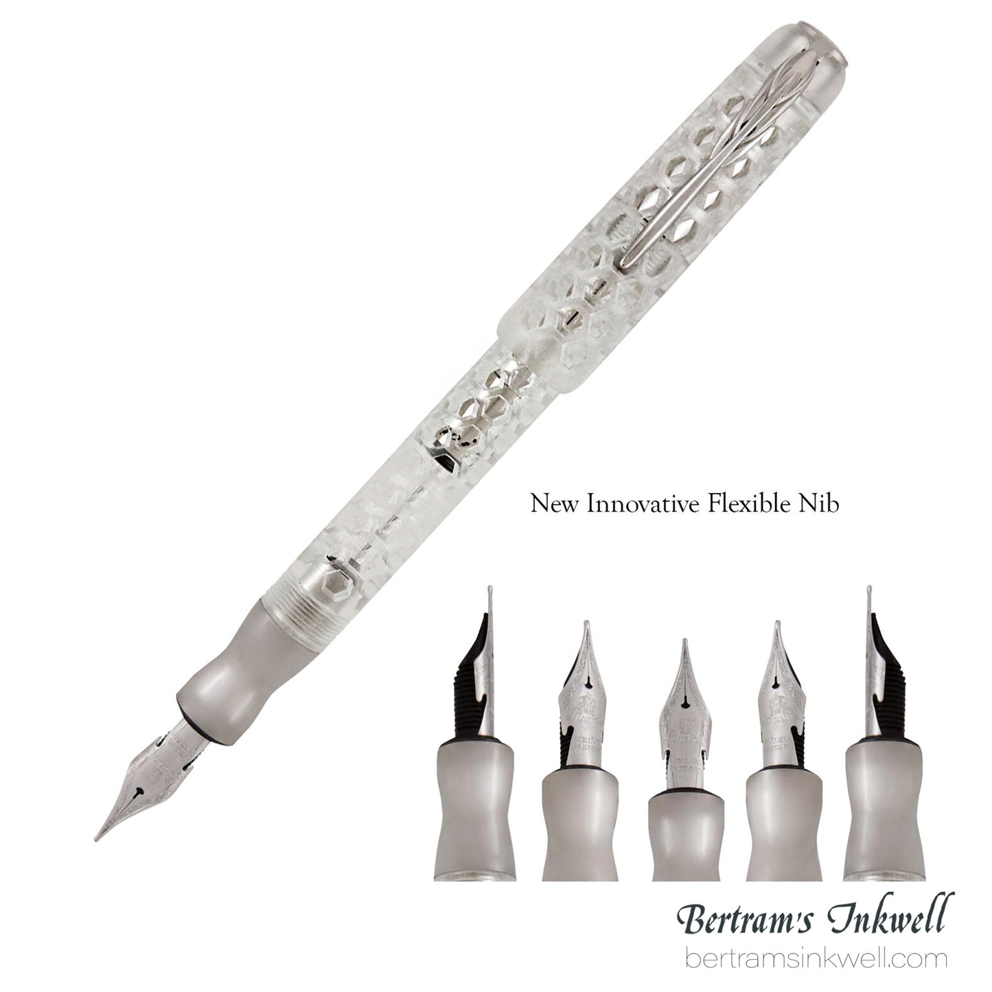 Pineider Honeycomb Sugar White Fountain Pen Limited Edition PP11701, 2018