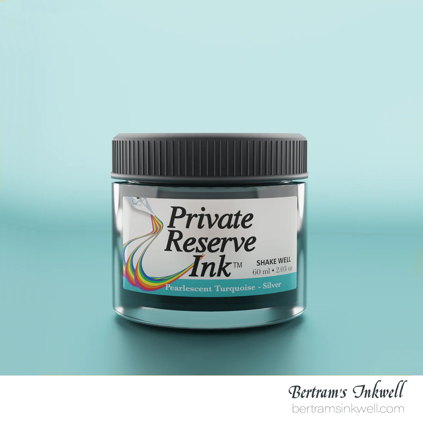 Private Reserve Ink Pearlescent Turquoise-Silver Bottled Ink 60 ml