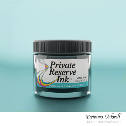 Private Reserve Ink Pearlescent Turquoise-Silver Bottled Ink 60 ml