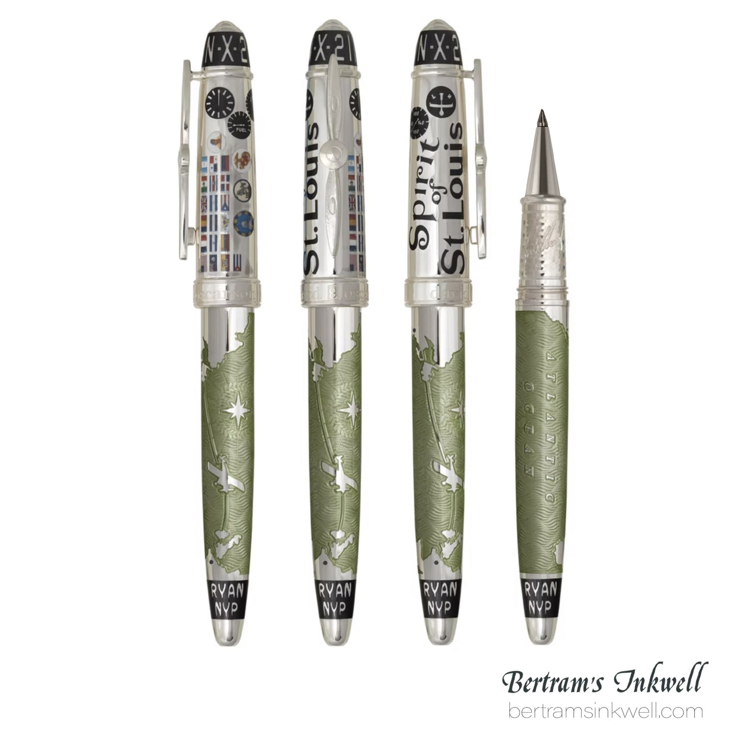 David Oscarson Spirit of St. Louis Rollerball - Charles Lindbergh Sea Green