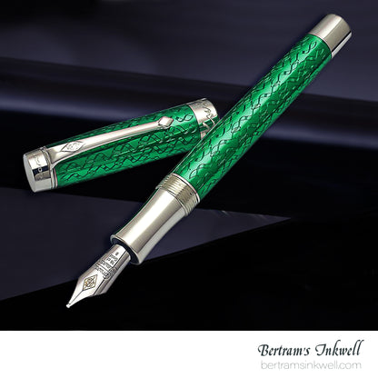 Conway Stewart Duro Serling Silver and Enamel Lime Limited Edition Fountain/Rollerball Pen, 2012