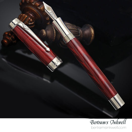 Conway Stewart Duro Serling Silver and Enamel Scarlet Red Limited Edition Fountain Pen, 2012