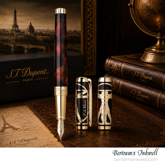 S.T. Dupont Line D Vitruvian Man Brown Lacquer Fountain Pen