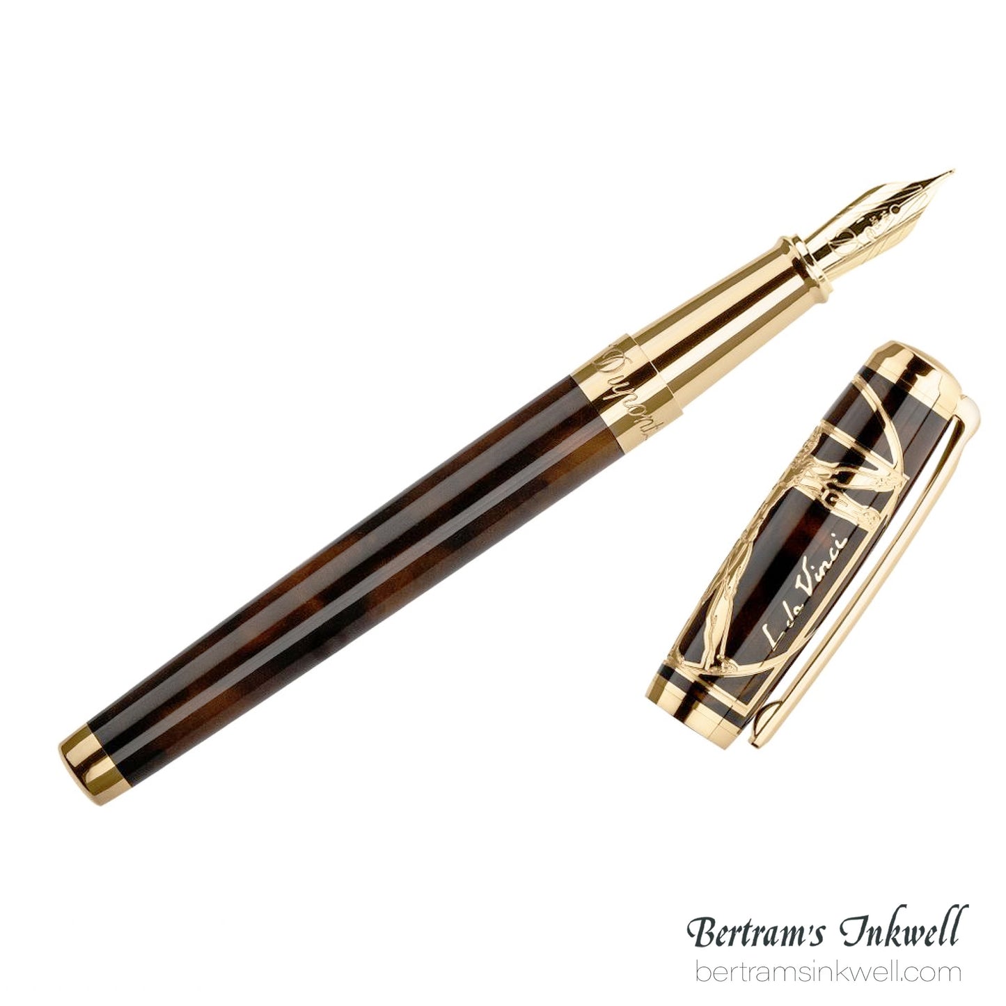 S.T. Dupont Line D Vitruvian Man Brown Lacquer Fountain Pen