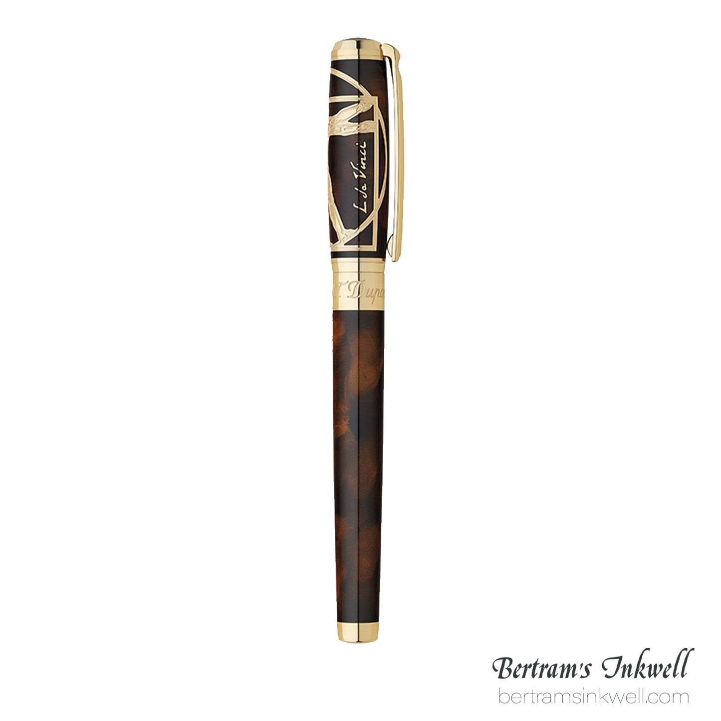 S.T. Dupont Line D Vitruvian Man Brown Lacquer Fountain Pen