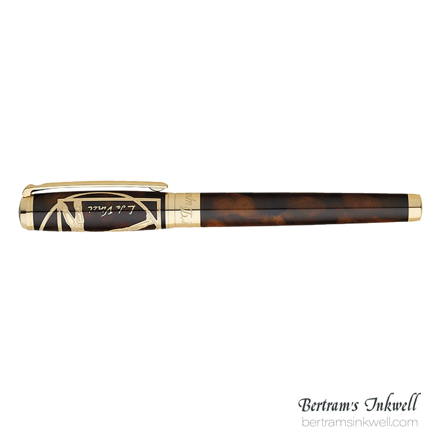 S.T. Dupont Line D Vitruvian Man Brown Lacquer Fountain Pen