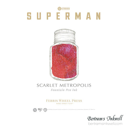 Ferris Wheel Press x Warner Bros Superman - Scarlet Metropolis - 28ml Ink Bottle