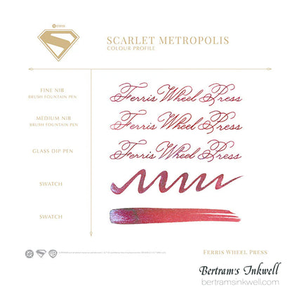 Ferris Wheel Press x Warner Bros Superman - Scarlet Metropolis - 28ml Ink Bottle