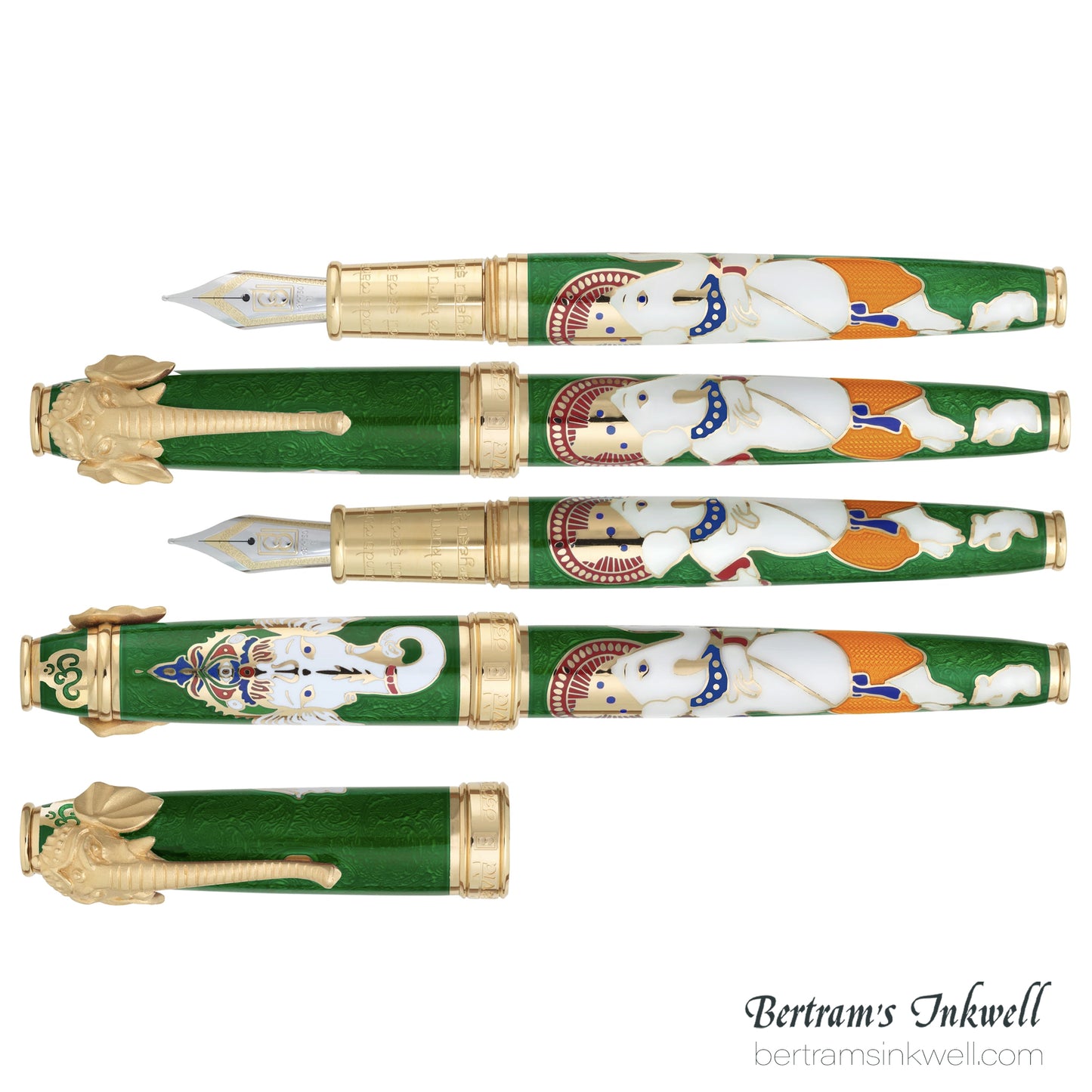 David Oscarson Lord Ganesha Emerald Green Fountain Pen