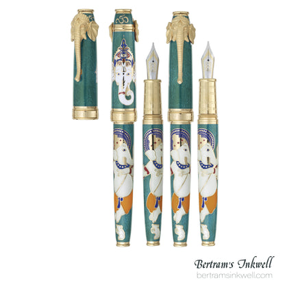 David Oscarson Lord Ganesha Emerald Green Fountain Pen