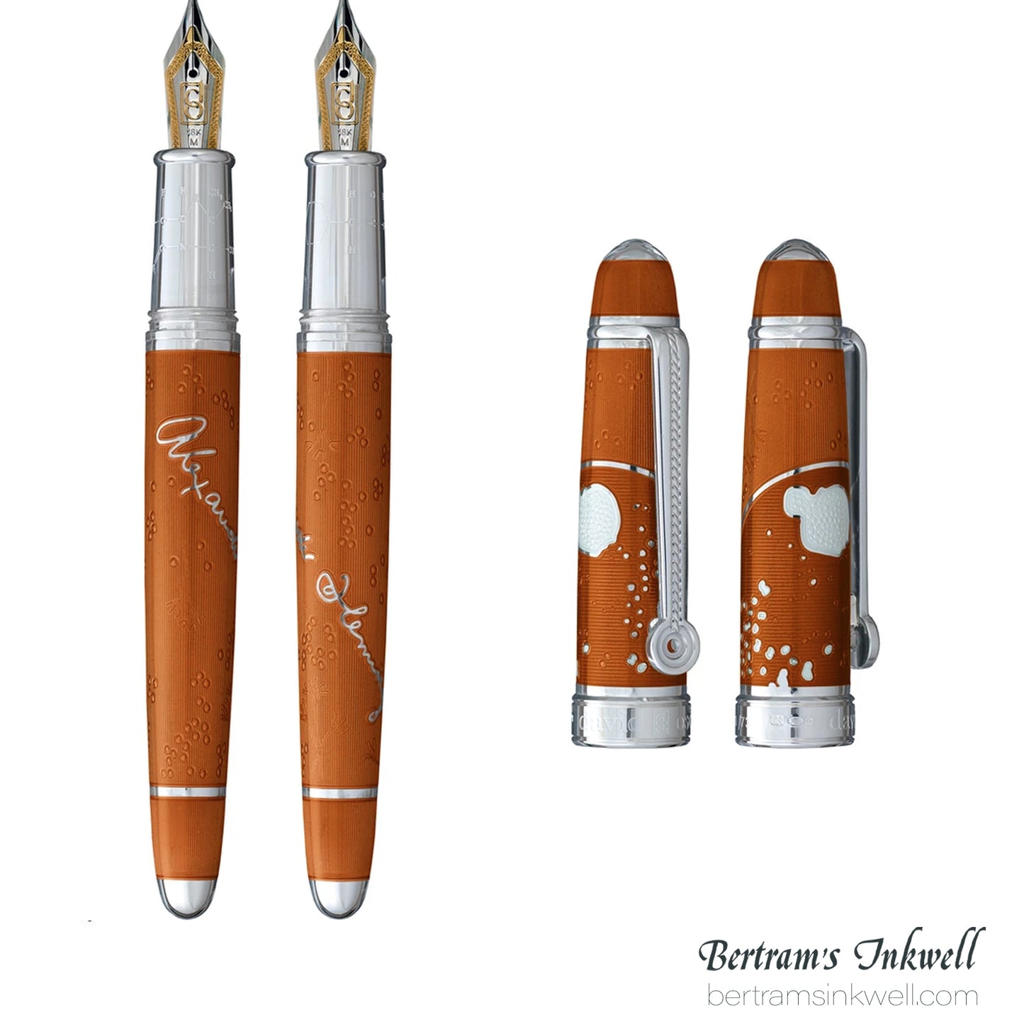 David Oscarson Sir Alexander Fleming Orange Fountain Pen