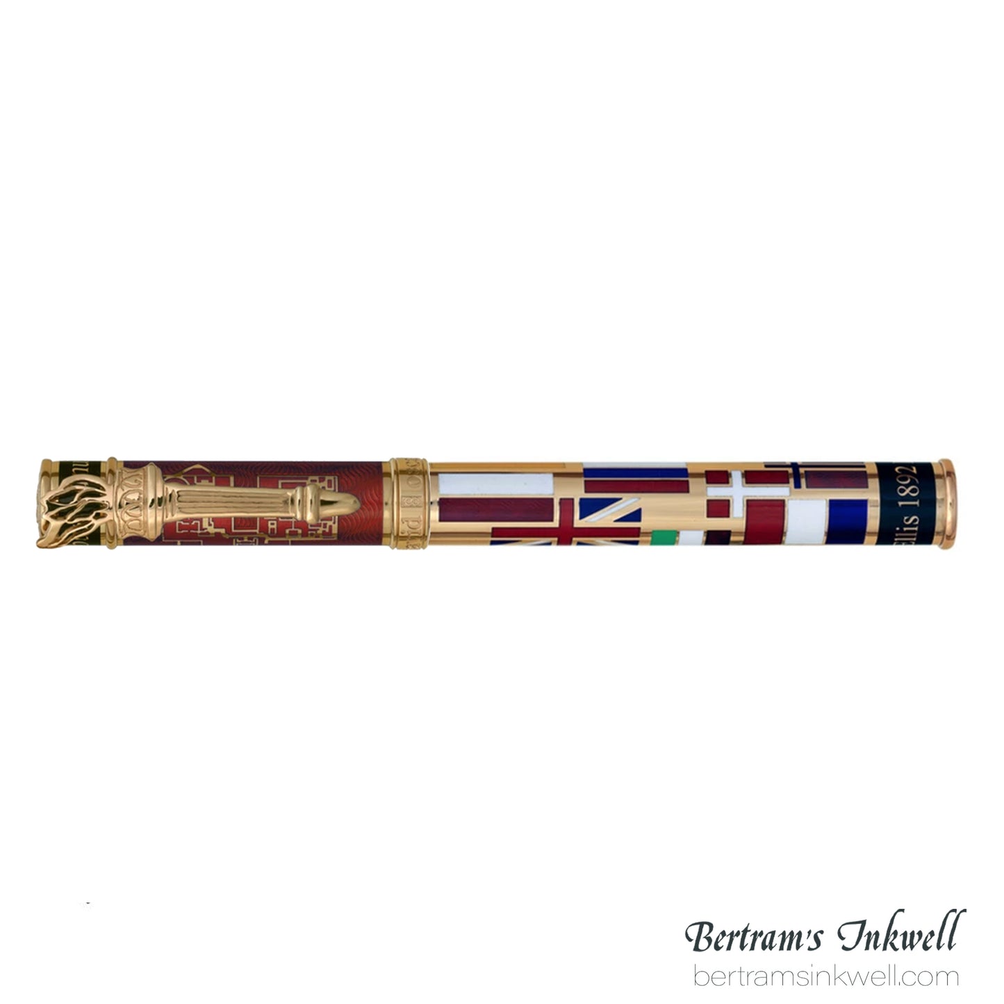 David Oscarson Ellis Island Ruby Red with Gold Vermeil Fountain Pen